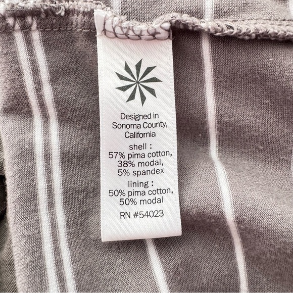 Athleta Comeback Tank Midi Dress Gray White Stripe Ruching Size L - Picture 9 of 9